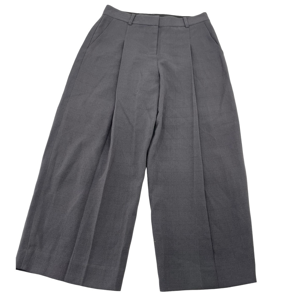 Rebecca Taylor Women's Pants Wide Leg Gray Polyester Spandex Size 0